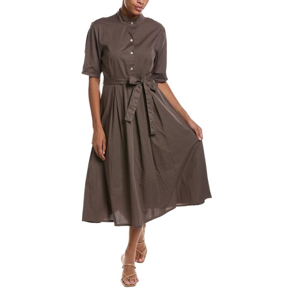 Persaman New York Womens Midi Shirtdress, Brown